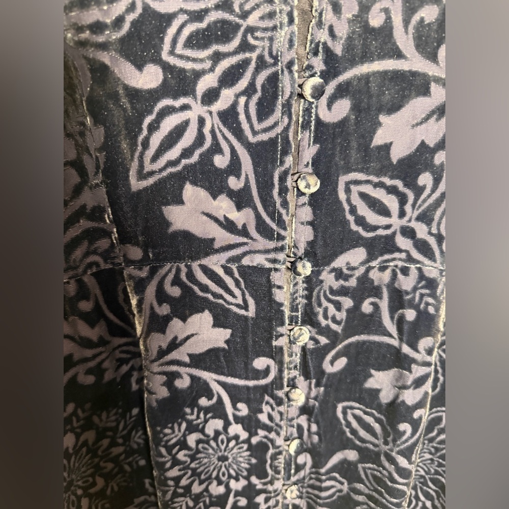 Johnny Was JADE Ryan Silk Velvet Burnout Midi Dress Bohemian Whimsigoth Floral - Picture 12 of 14